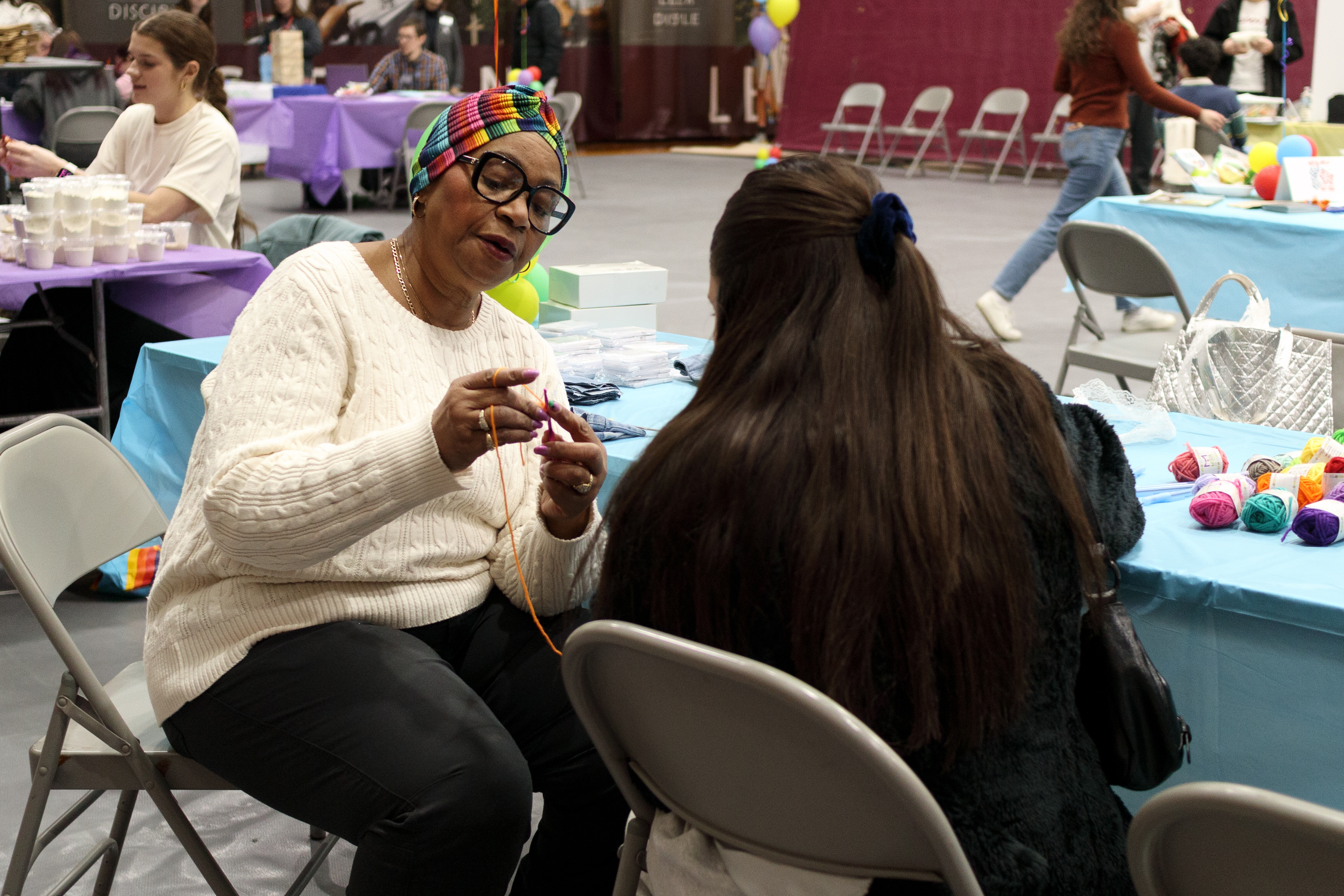 Students at a Wellness Fair activity